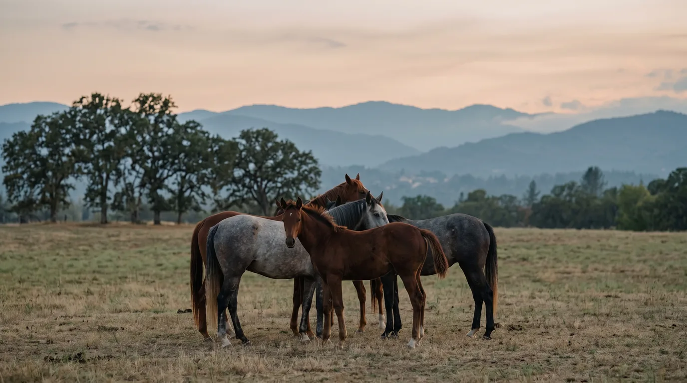 Chevaux en liberté, Écurie Dressage Mas Belvega, Drôme